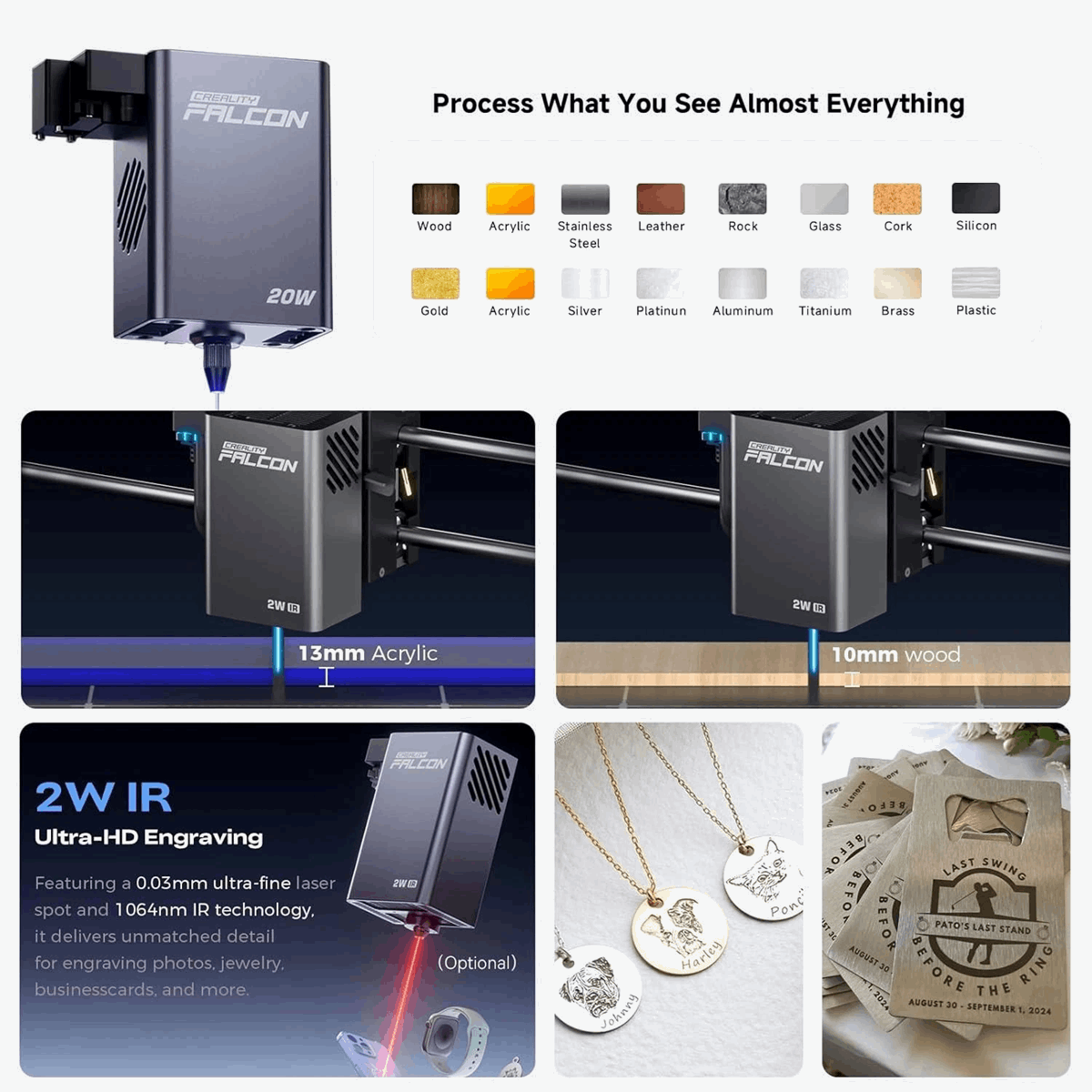 Creality Falcon A1 Pro 20W Laser Engraver & Cutter