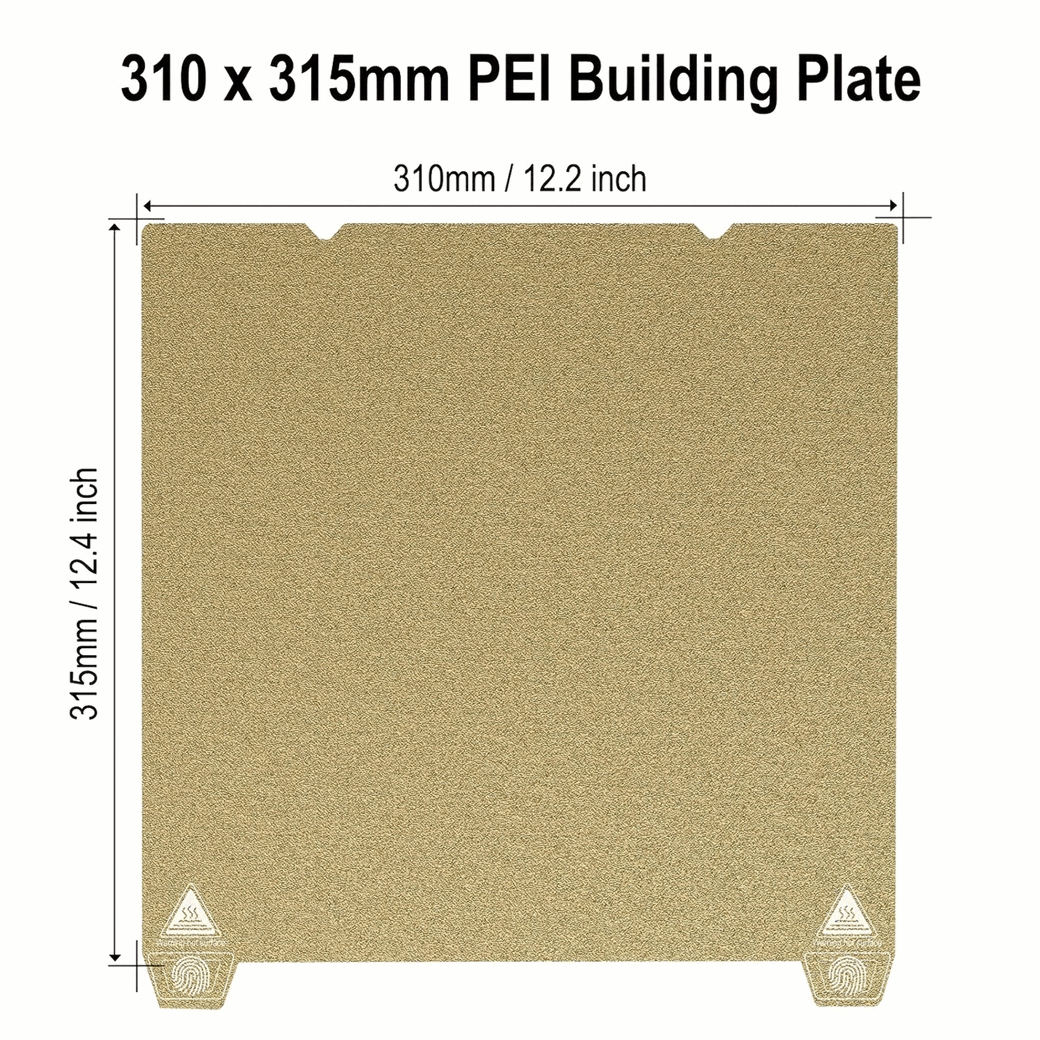 Creality K1 Max or QIDI Tech X-Plus4 Double-Sided Textured PEI Spring Steel Print Bed – Textured