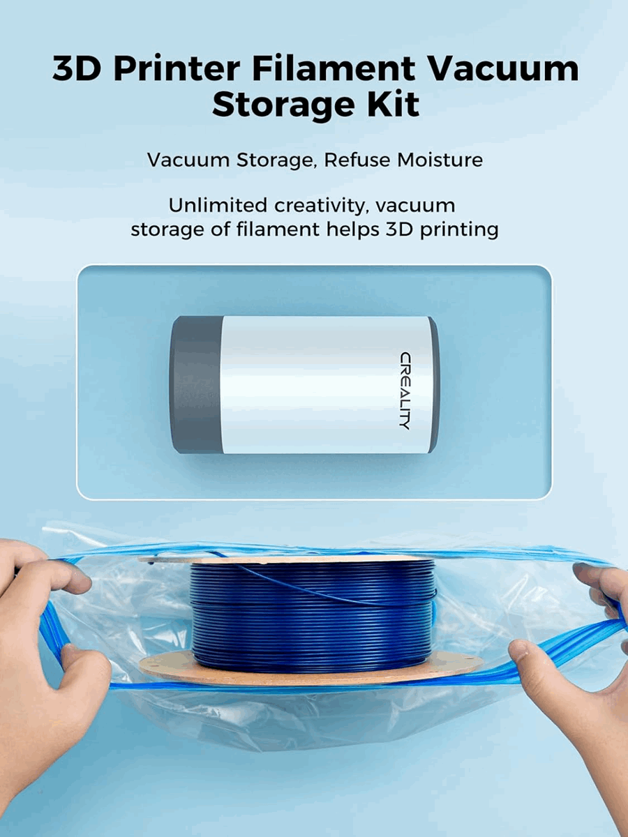 Creality 3D Printing Filament Vacuum Seal Kit with Rechargeable Vacuum Pump
