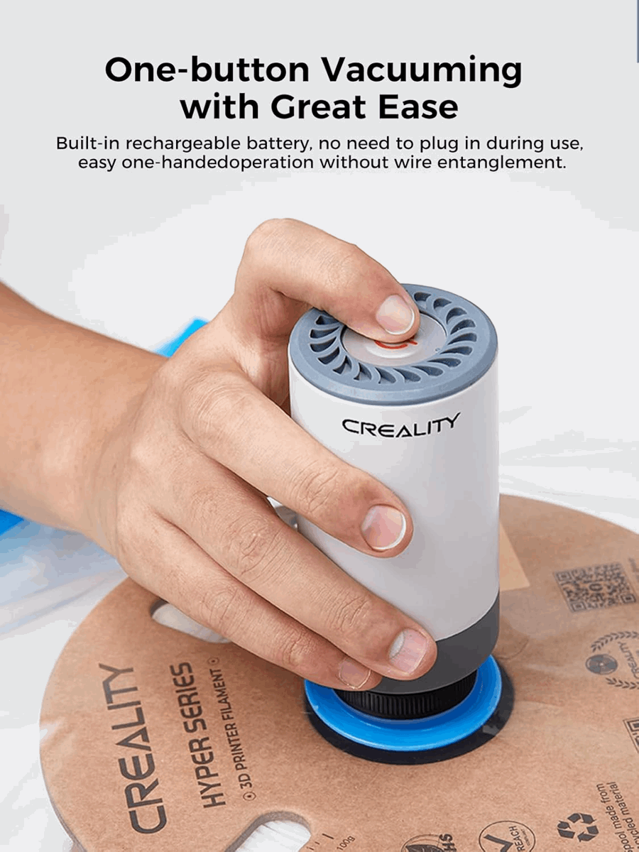 Creality 3D Printing Filament Vacuum Seal Kit with Rechargeable Vacuum Pump