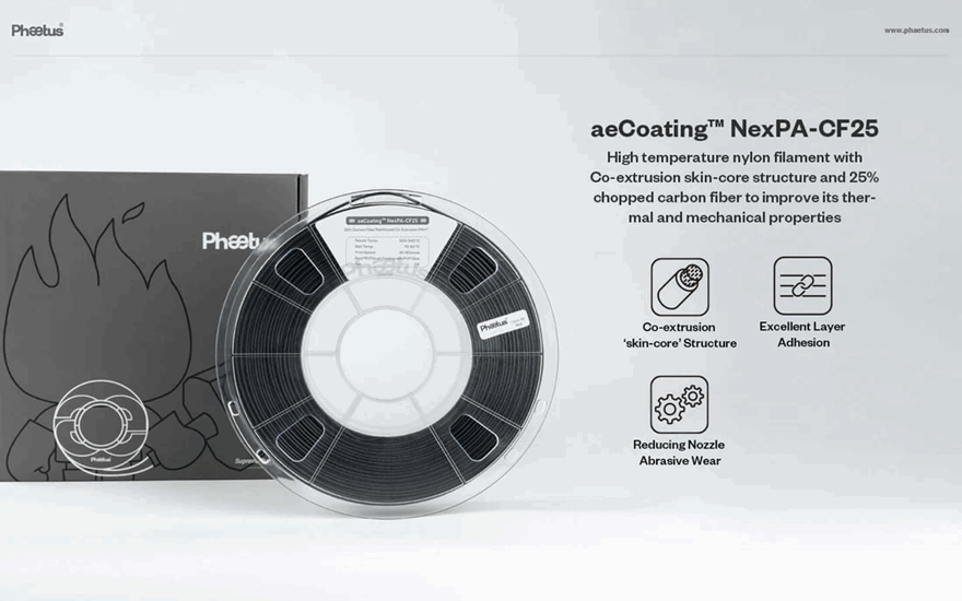 PHAETUS NexPa CF25 Nylon Filament 1kg – Black