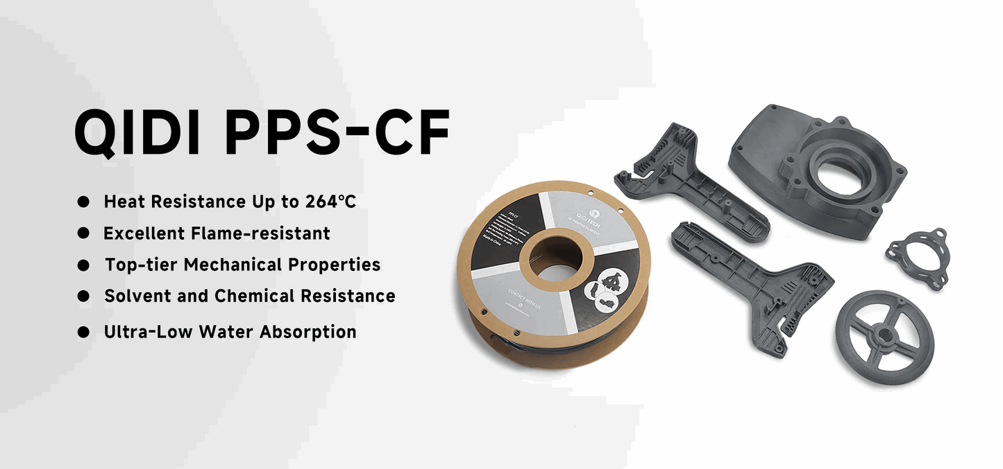 QIDI Tech PPS-CF Filament - High-Performance Carbon Fiber Reinforced Engineering Material