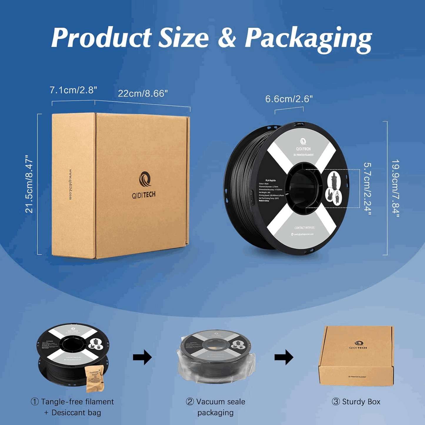 QIDI Tech 3D Printer PLA Rapido Filament