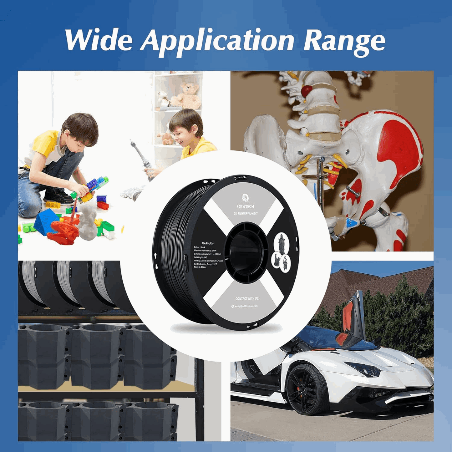 QIDI Tech 3D Printer PLA Rapido Filament