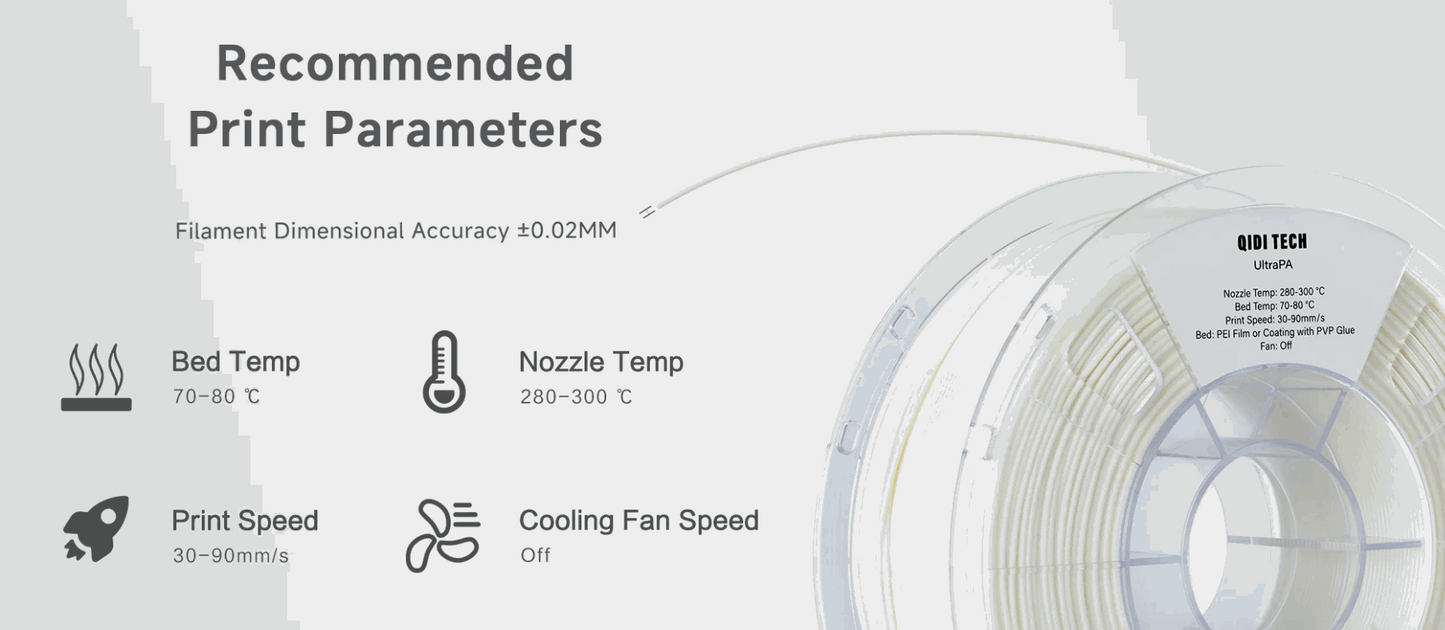 QIDI UltraPA Nylon Filament - White (Natural)