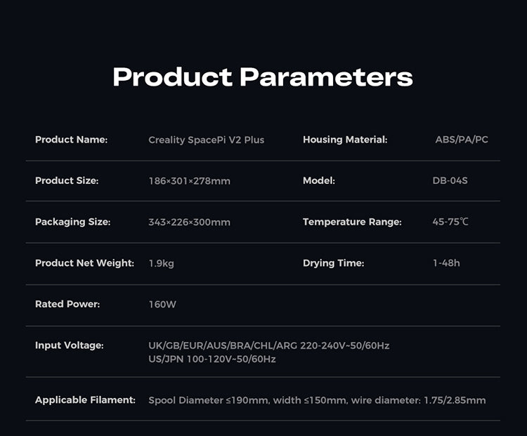 Creality Space Pi V2 Plus product specifications