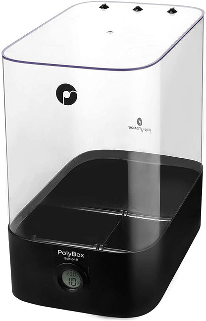 Polymaker PolyBox Edition II dry filament storage box with temperature and humidity display