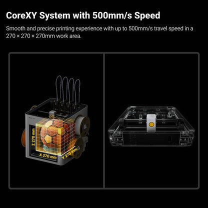Snapmaker U1 CoreXY system with up to 500 mm/s speed