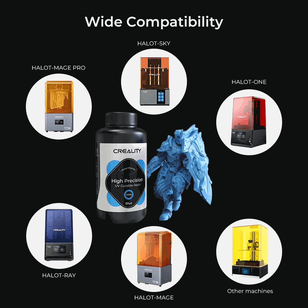 Creality 8K High Precision UV Curable Resin - Blue 1 KG
