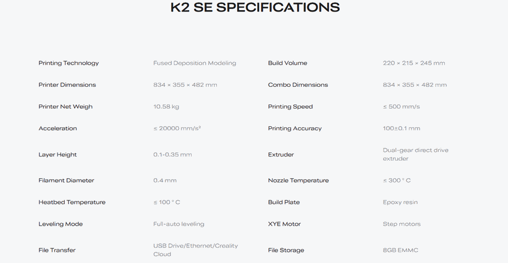 Creality K2SE - 3D Printer