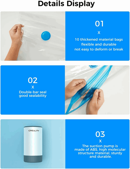 Creality 3D Printing Filament Vacuum Seal Kit with Rechargeable Vacuum Pump