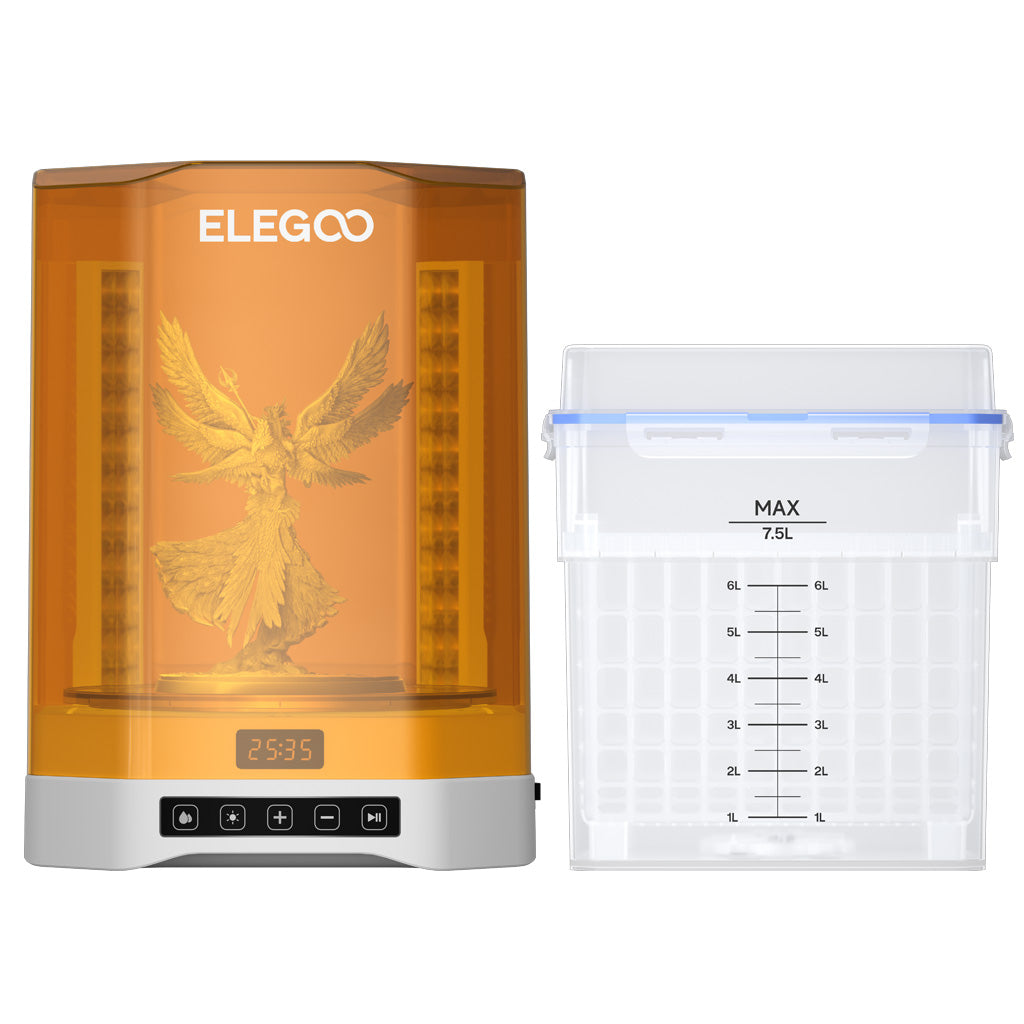 ELEGOO Mercury Plus V3.0 resin wash and curing station with washing bucket and curing platform