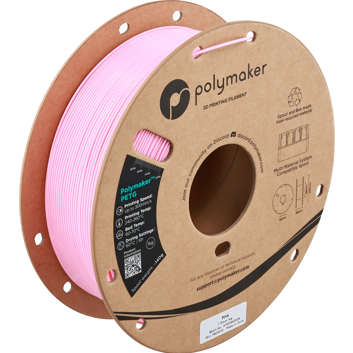 Polymaker PETG new formula 1.75 mm 1 kg – Pink – PB05018