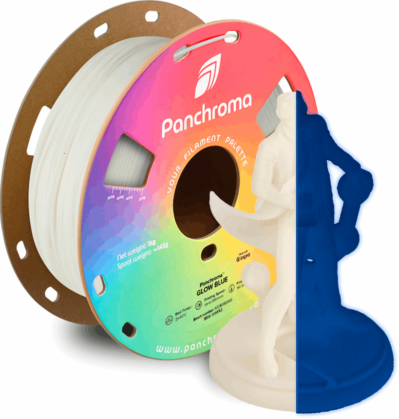 Panchroma by Polymaker PLA Glow in the Dark Filament – 1kg