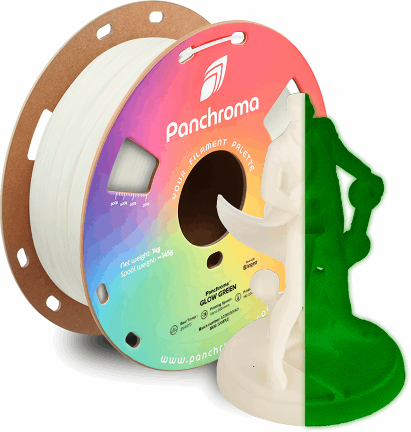 Panchroma by Polymaker PLA Glow in the Dark Filament – 1kg