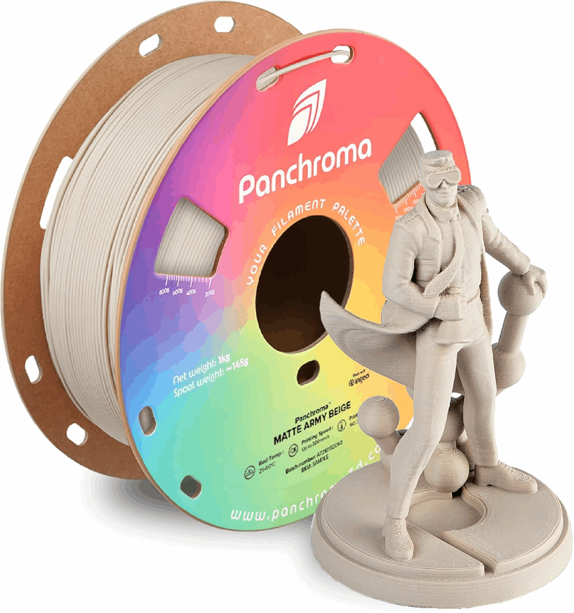 Panchroma by Polymaker PLA Army Matte Filament – 1kg