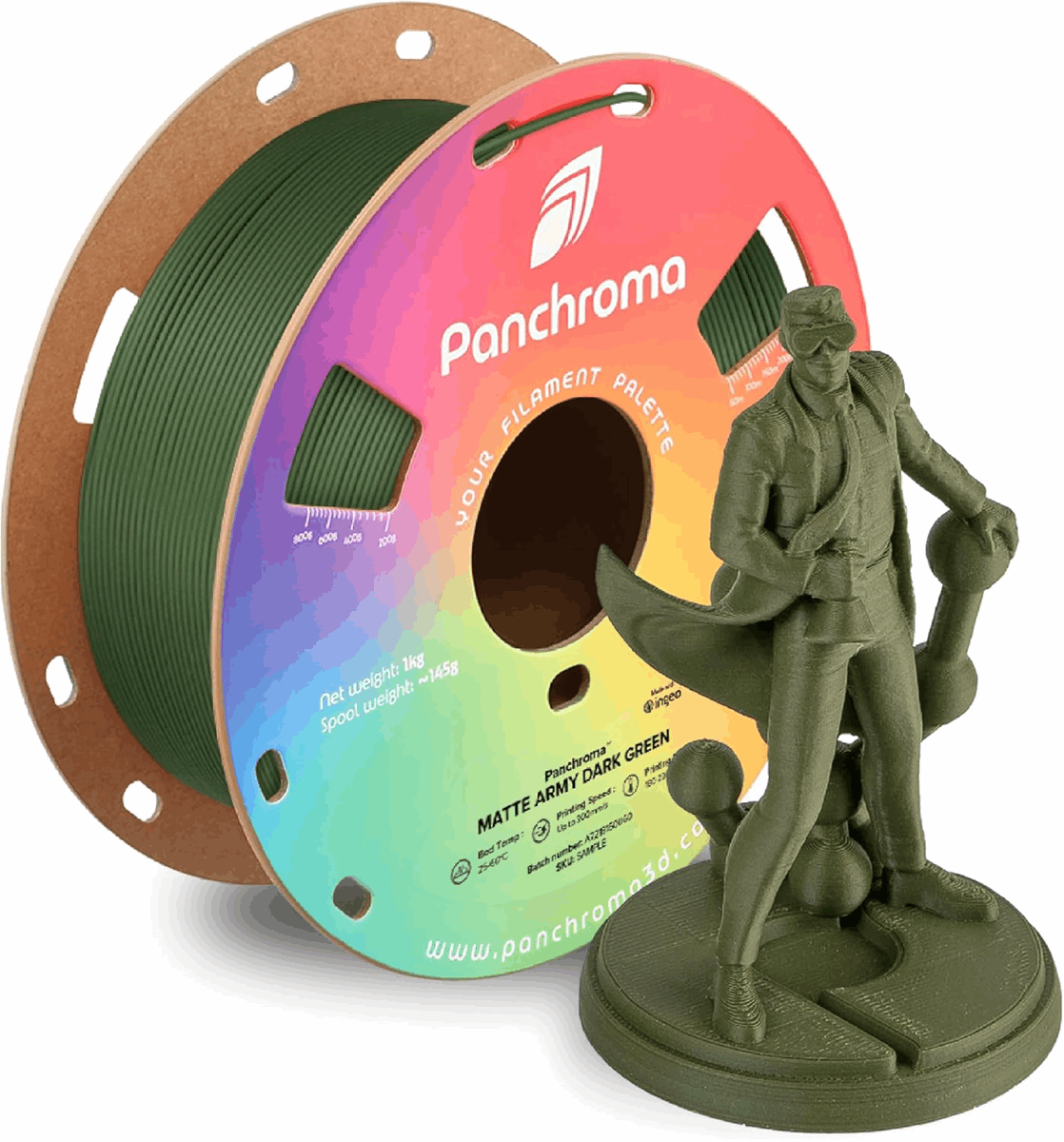 Panchroma by Polymaker PLA Army Matte Filament – 1kg