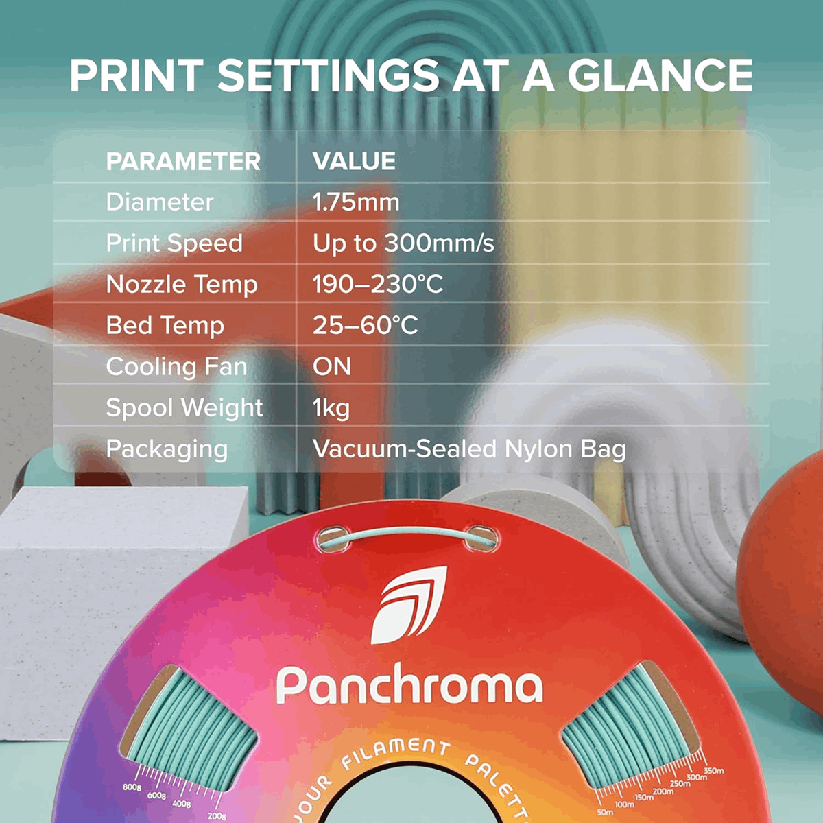 Panchroma by Polymaker PLA Matte Marble Filament – 1kg