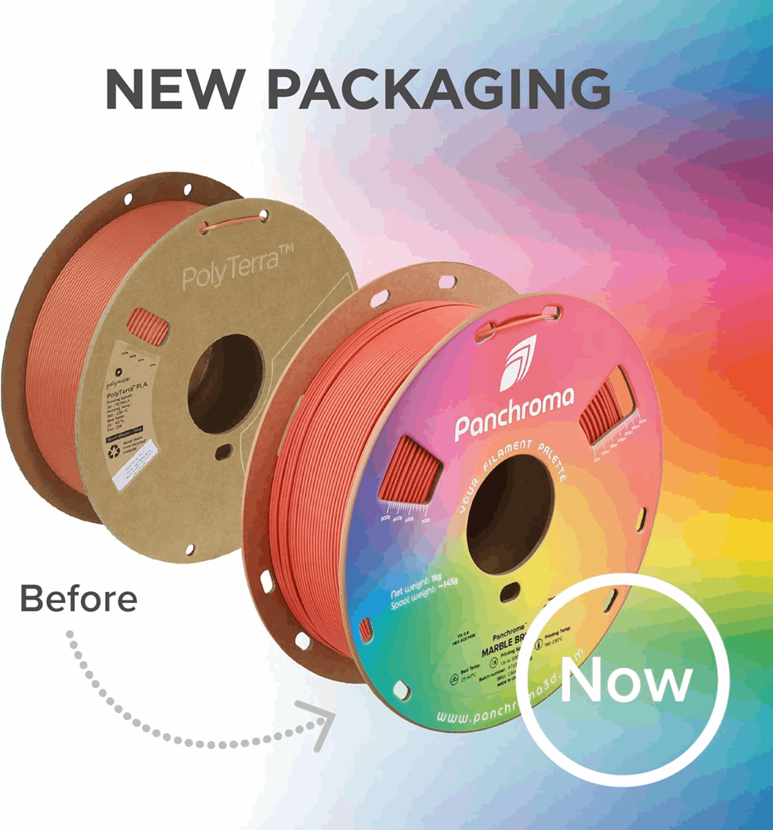 Panchroma by Polymaker PLA Matte Marble Filament – 1kg