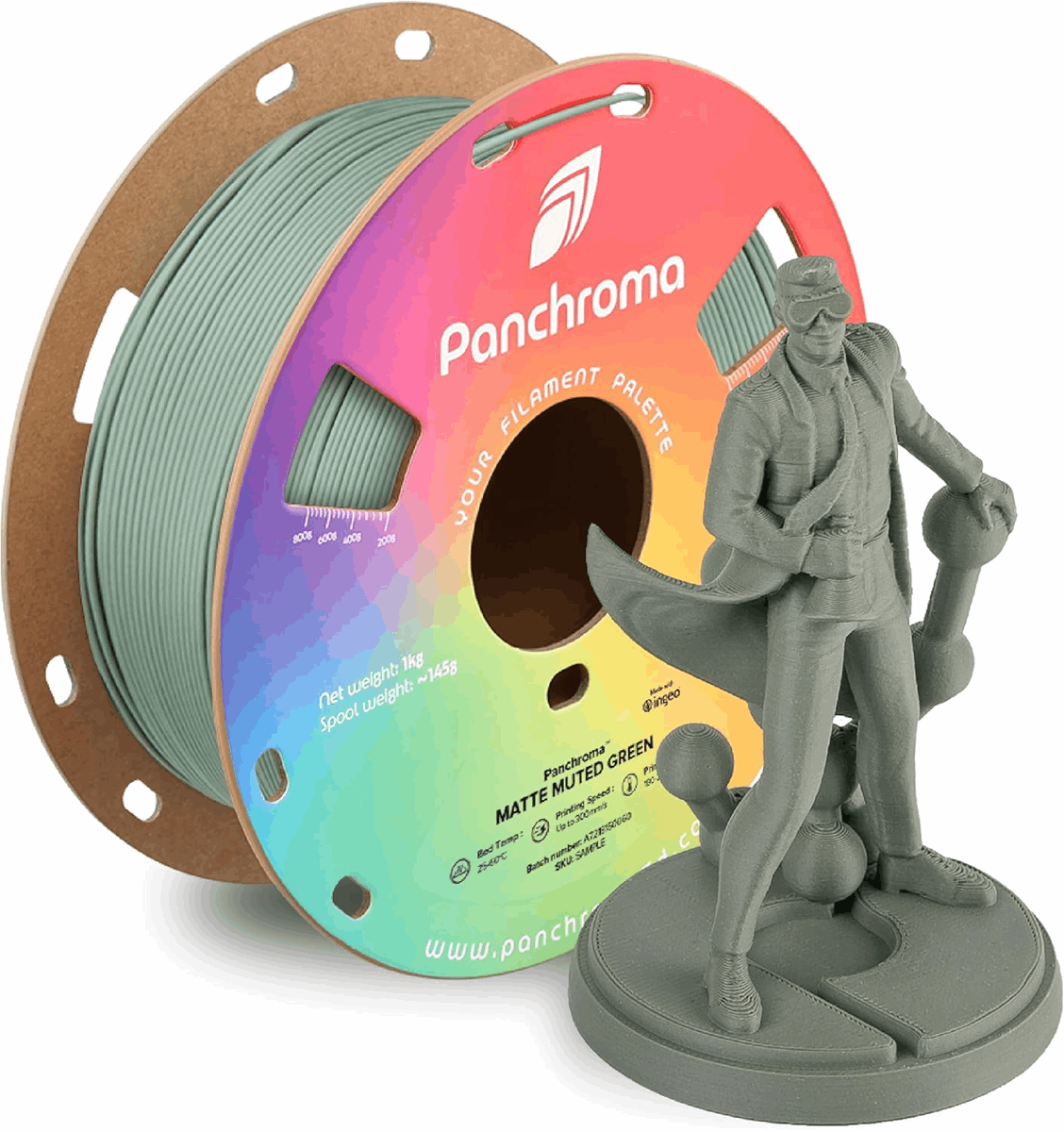 Panchroma by Polymaker PLA Muted Matte Filament – 1kg