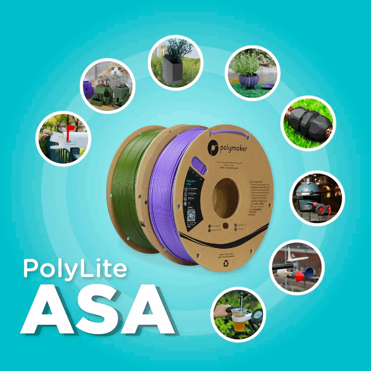 PolyLite ASA 3D Printer Filament 1KG – UV & Weather Resistant – ZK Print