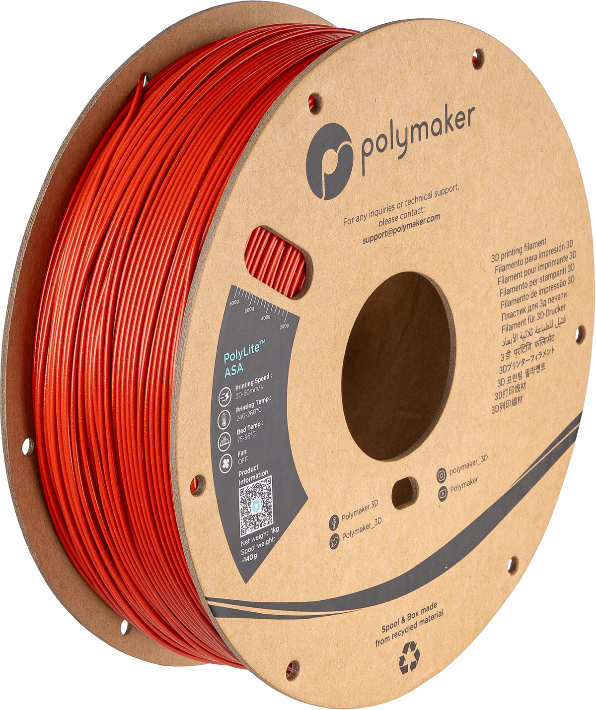 Polymaker ASA – Galaxy Red – 1.75 mm 1 kg – PF01035