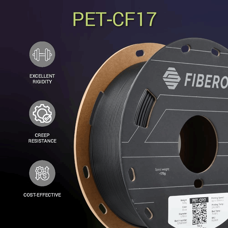 Polymaker Fiberon PET-CF17 Filament – Carbon Fibre Reinforced PET 500g