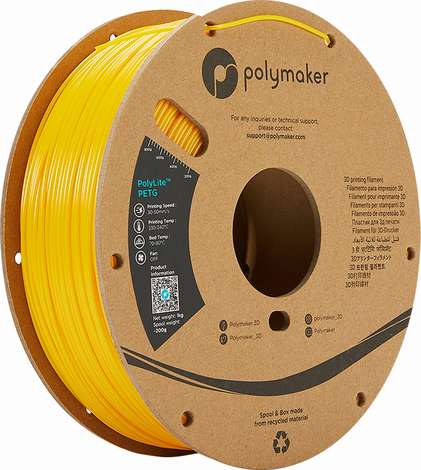 Polymaker PolyLite PETG 3D Printer Filament – 1KG