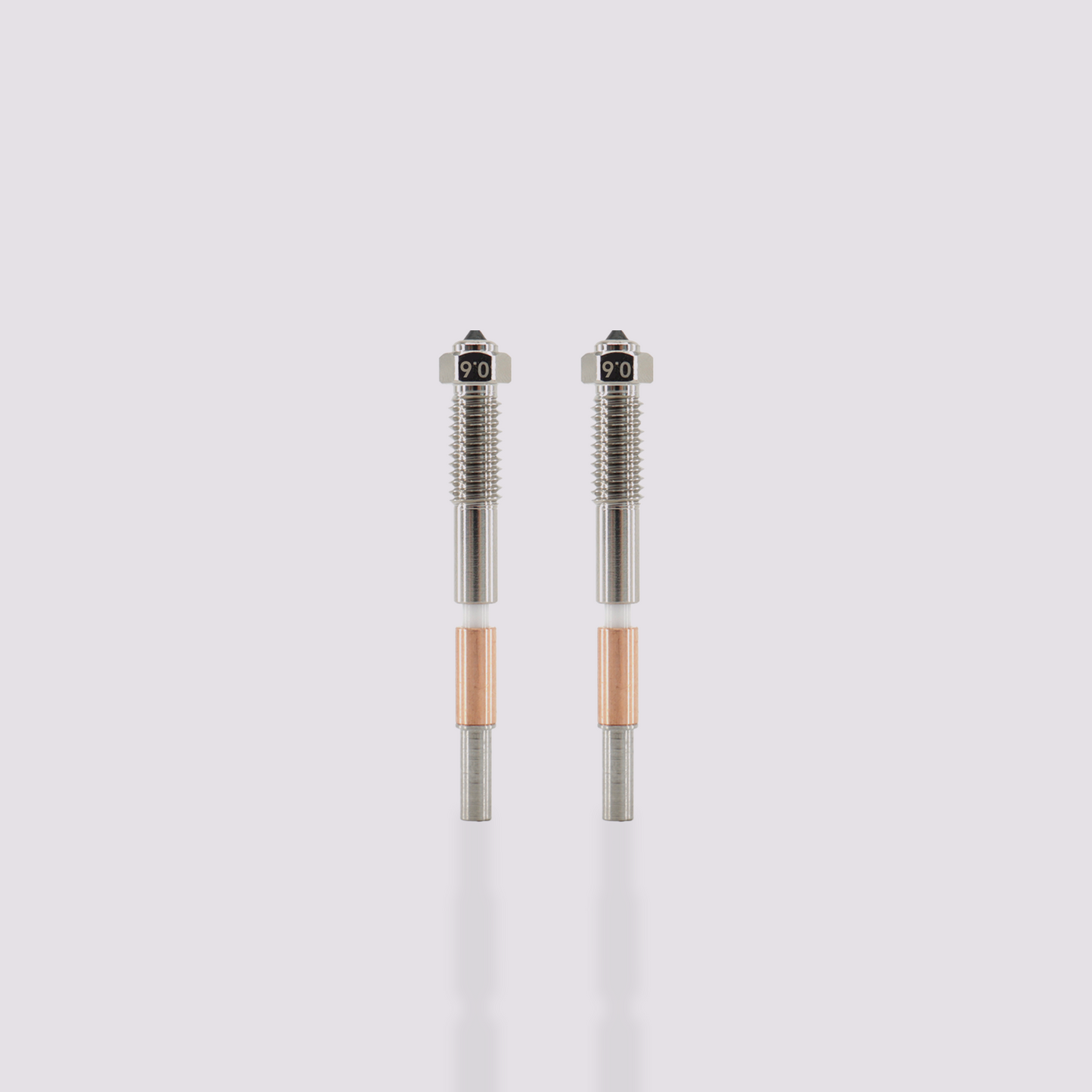 Two Q2 bimetal nozzles with 0.6 mm marking