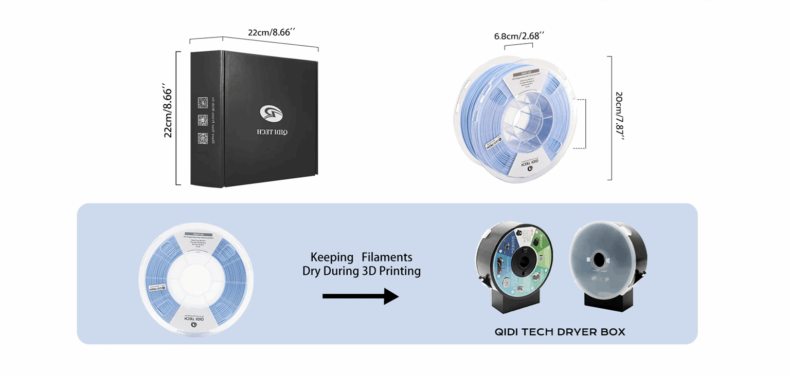 QIDI PAHT-GF High-Temp Glass Fibre Nylon Filament – 1KG