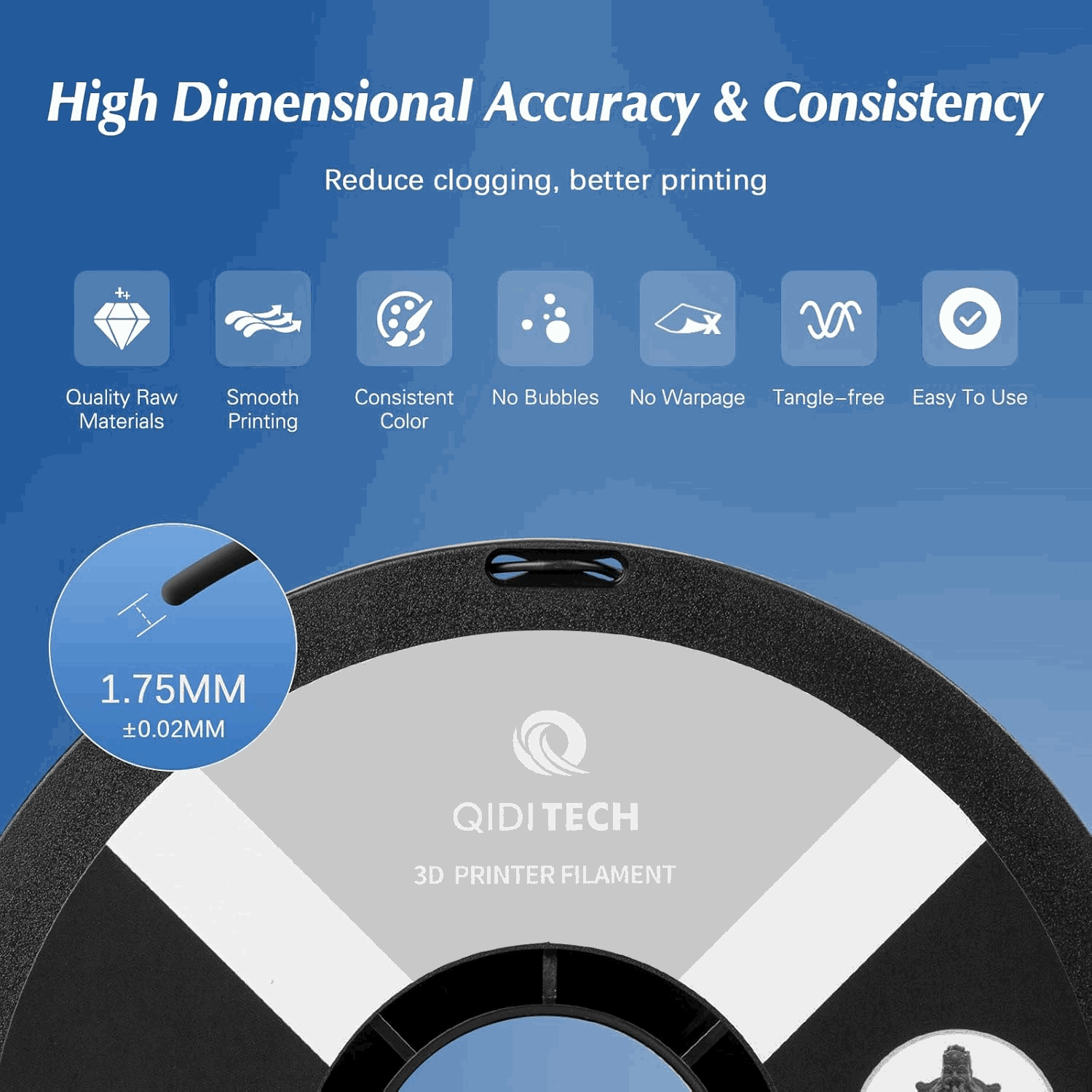 QIDI Tech 3D Printer PLA Rapido Filament