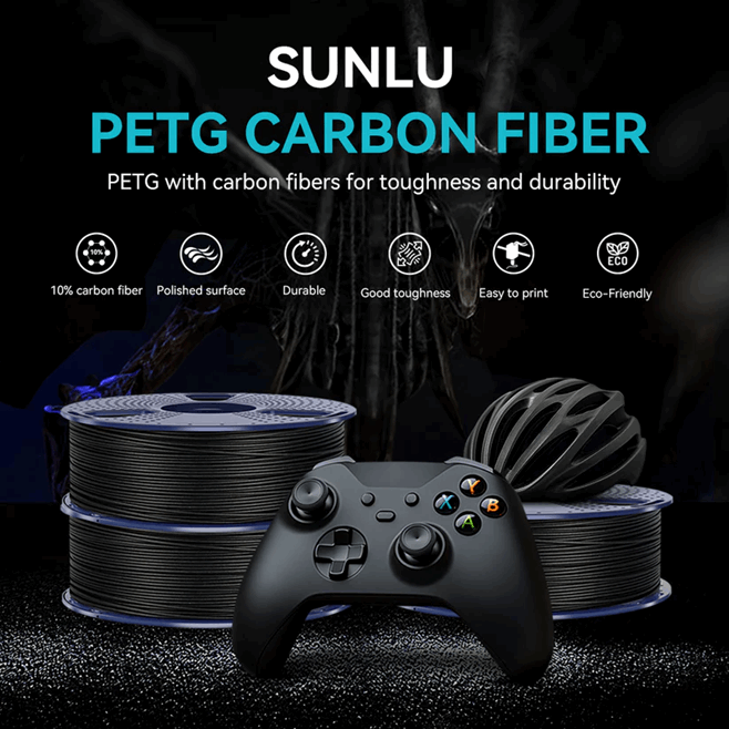 SUNLU PETG-CF Carbon Fibre 3D Printer Filament - 1KG