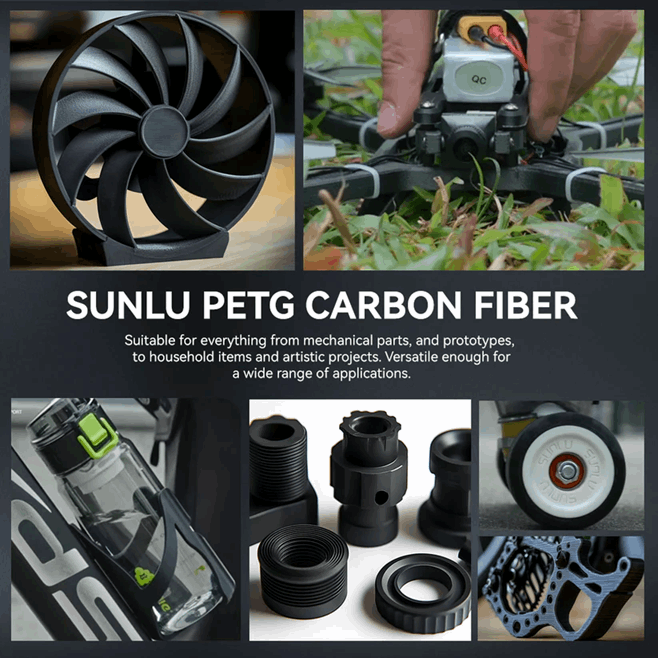 SUNLU PETG-CF Carbon Fibre 3D Printer Filament - 1KG