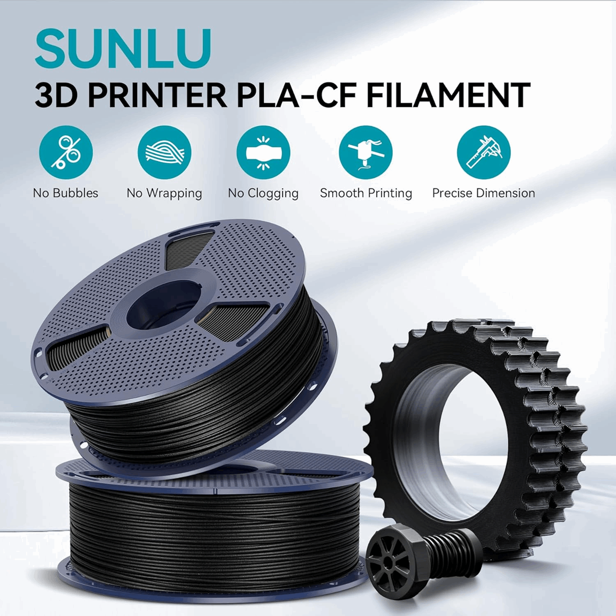 SUNLU PLA-CF Carbon Fibre 3D Printer Filament - 1KG