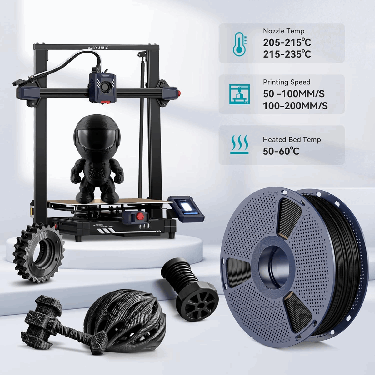 SUNLU PLA-CF Carbon Fibre 3D Printer Filament - 1KG