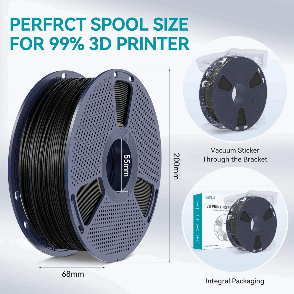 SUNLU PLA-CF Carbon Fibre 3D Printer Filament - 1KG