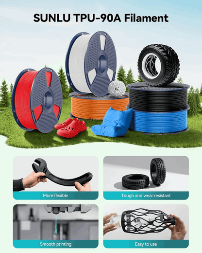 SUNLU TPU90A Flexible 3D Printer Filament – 1KG