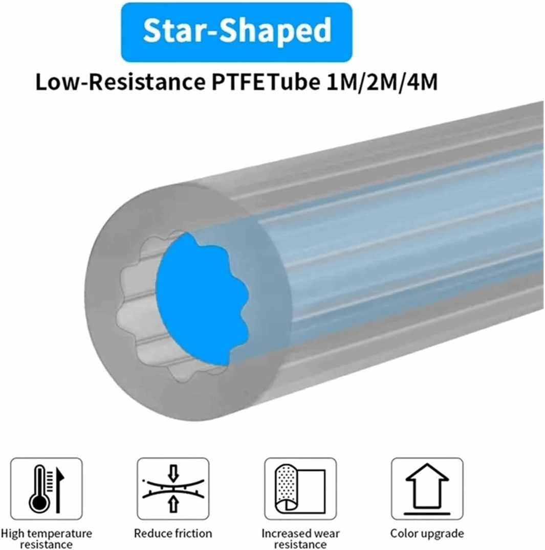 Star Shaped PTFE Tube for 3D Printers 2mm ID 4mm OD – Sold Per Meter