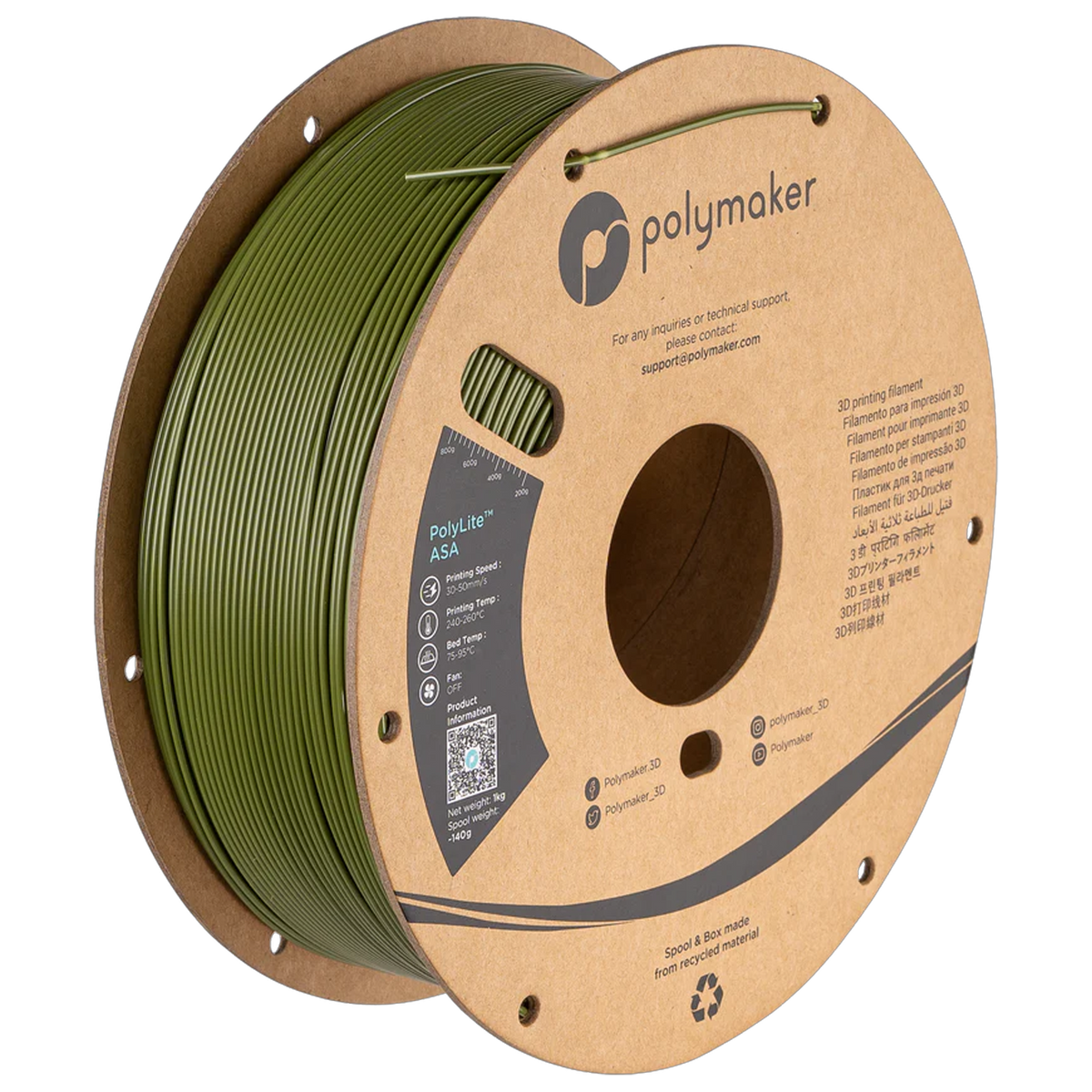 Polymaker ASA – Army Green – 1.75 mm 1 kg – PF01009