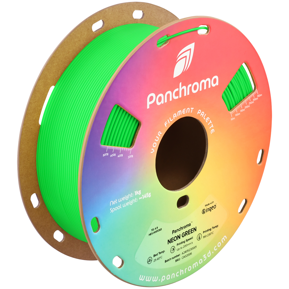 CA02006 — Neon Green 1.75 mm 1 kg filament spool
