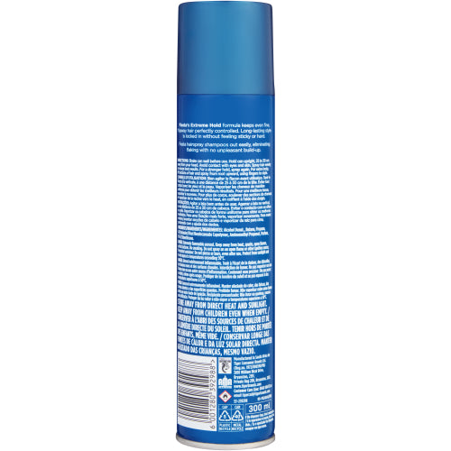 Fiesta Extreme Hold 300 ml aerosol - rear label and safety information