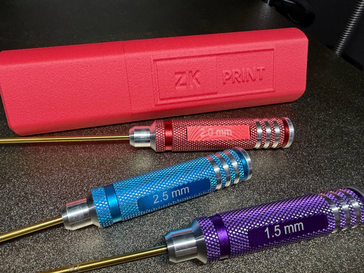 1.5 mm, 2.0 mm and 2.5 mm hex drivers with knurled handles