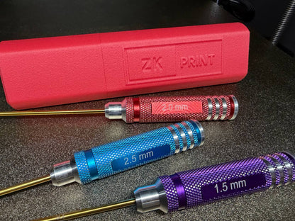 1.5 mm, 2.0 mm and 2.5 mm hex drivers with knurled handles