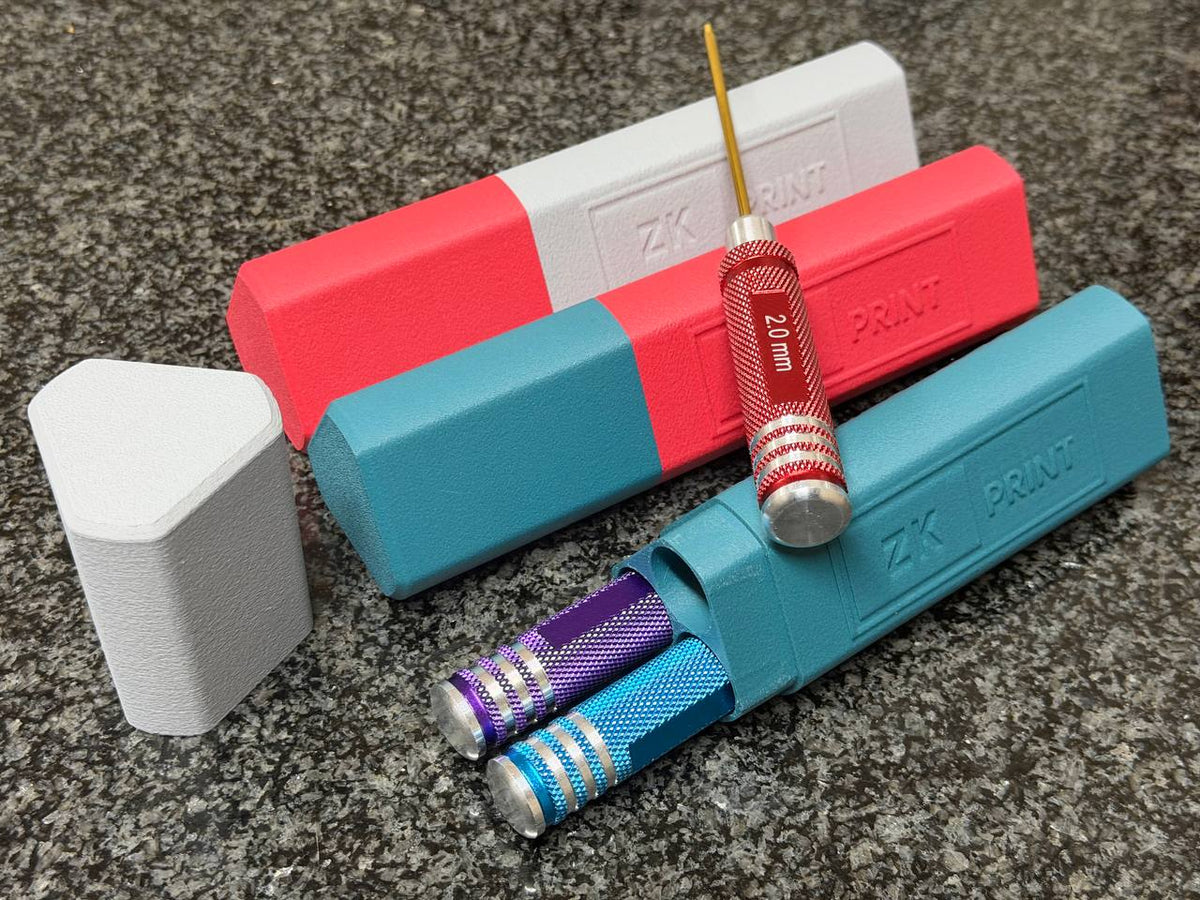 Hex driver set shown with ZK Print storage cases