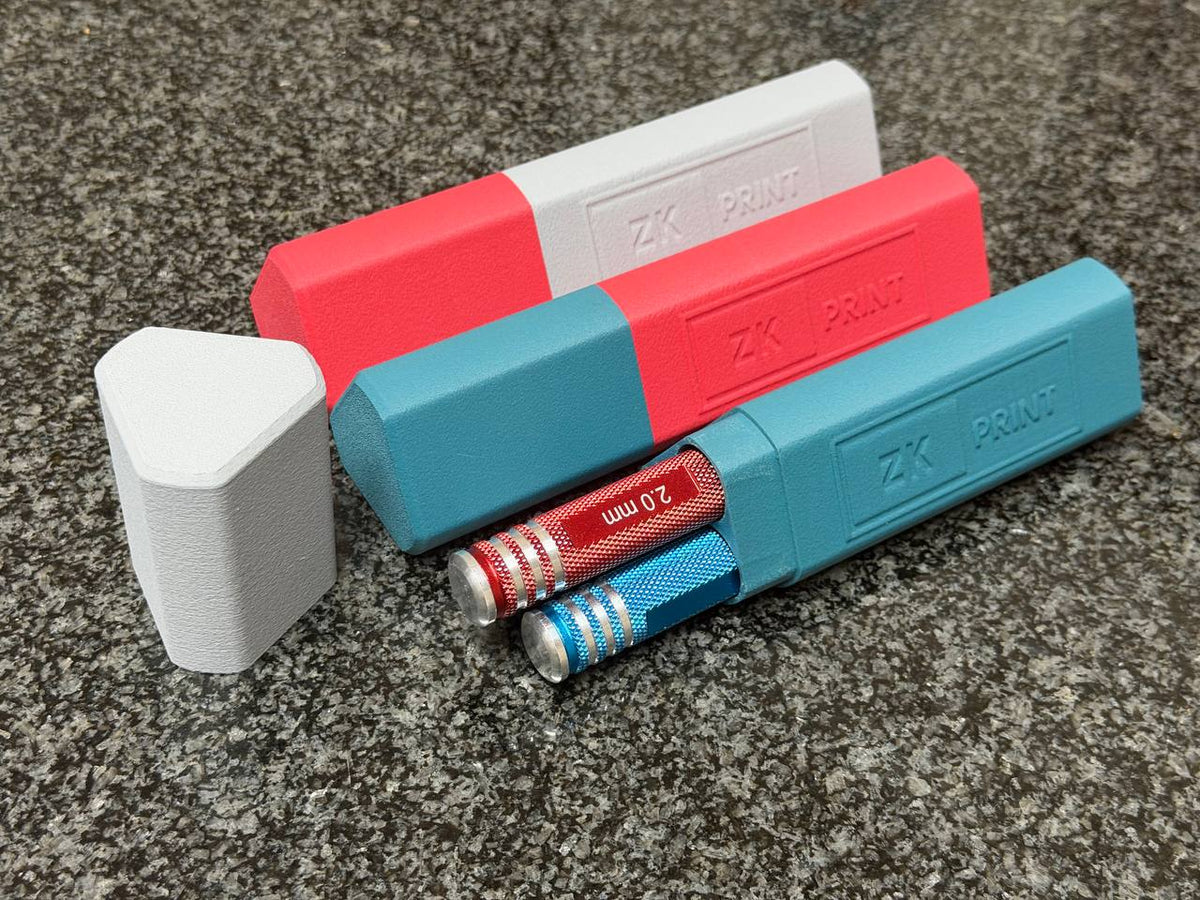Hex drivers positioned in a ZK Print case