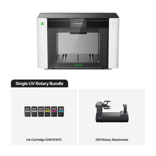 xTool O1 Omni Printer – Single UV Rotary Bundle — manufacturer bundle contents illustration