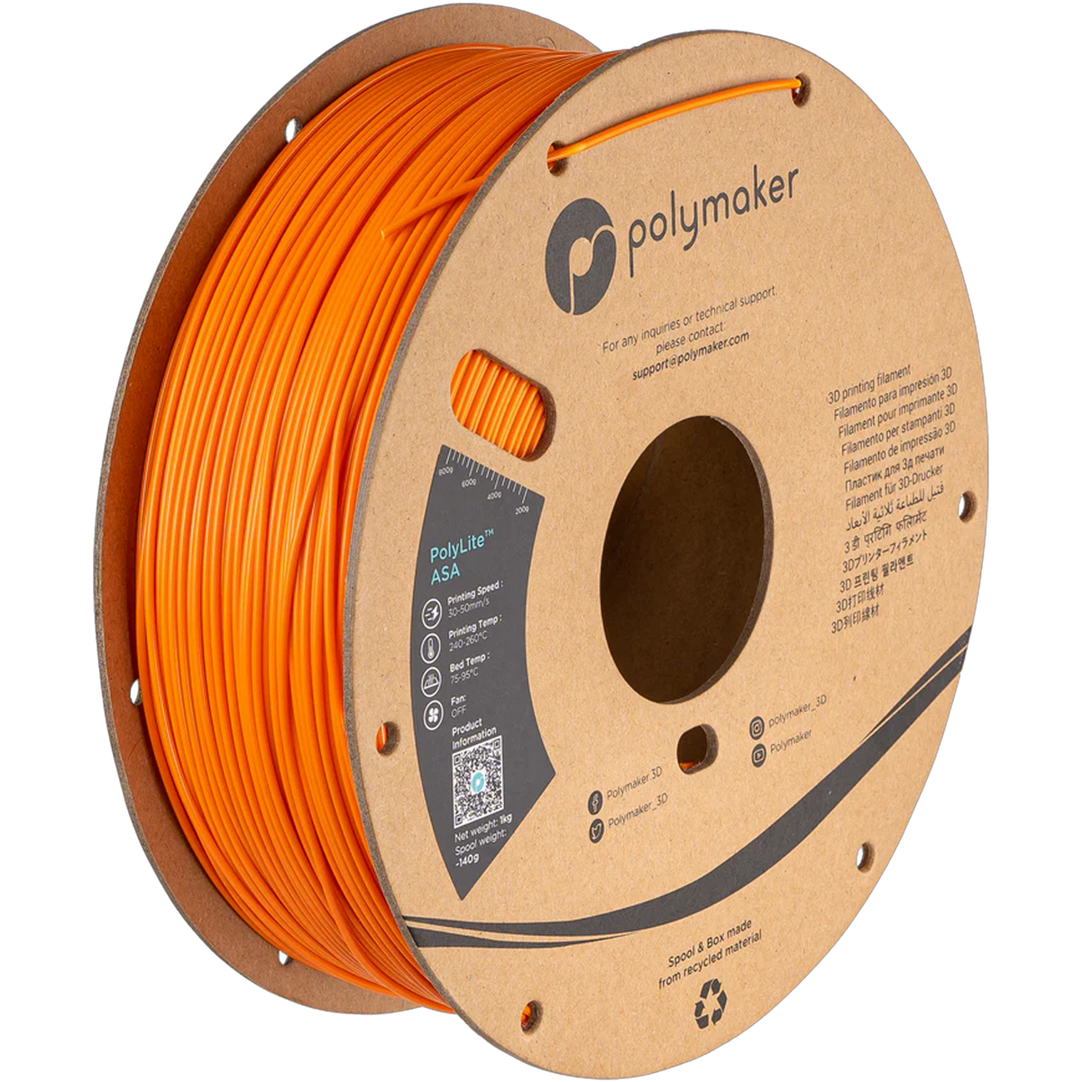 Polymaker ASA – Orange – 1.75 mm 1 kg – PF01007
