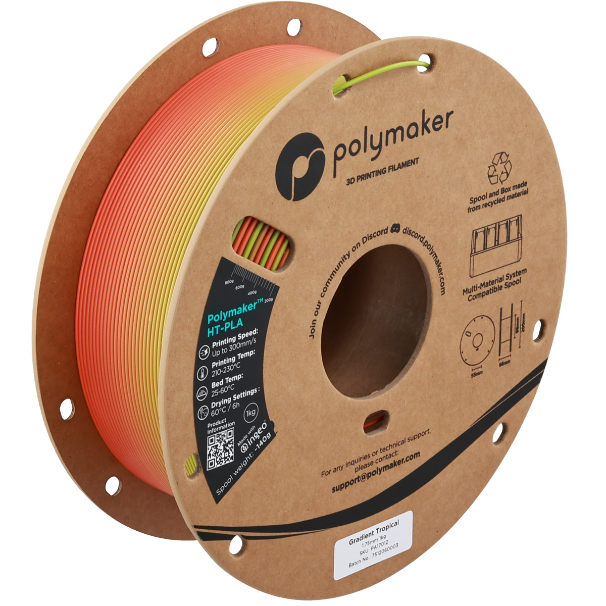 PA17012 — Gradient Tropical 1.75 mm 1 kg filament spool